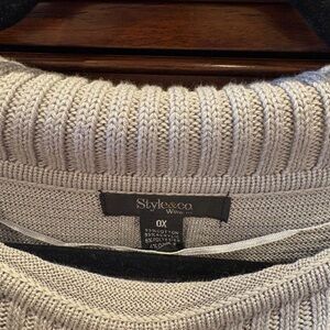 Style & Co. Light Gray Ribbed Sweater